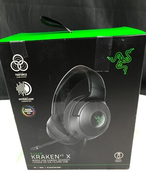 Razer Kraken V3 X Wired USB Gaming Headset for PC/MAC/Playstation Triforce RGB