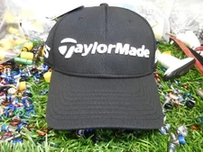 Taylormade Black Tour Cage Fitted Golf Hat w/SIM TP5 logo stretch fit M/L