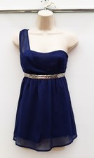 ONE SHOULDER TOP/BLOUSE,PARTY,BLUE,SEQUINS,60'S,70'S,80'S VINTAGE STYLE,SIZE 6-8