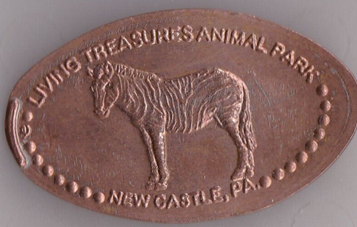 Elongated Souvenir Penny: LIVING TREASURES ANIMAL PARK  NEW CASTLE, PA   Z  405 - Picture 1 of 2