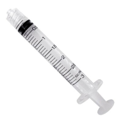 3 mL Luer Lock Disposable Sterile Syringes Without Needles - Box of 100