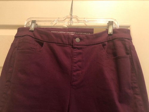 NWT CHICO'S ROYAL BORDEAUX GIRLFRIEND SLIM LEG ANKLE STRETCH JEANS ~ 1.5 (10) - Picture 2 of 11