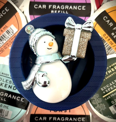 2PC SET Refill+Clip Snowman Car Vent Visor Scentportable Bath & Body Works Blue