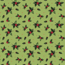 Riley Blake Designs Christmas Holly Green 100 Quilting Cotton 45" wide X 39 In.