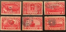 1912-13 UNITED STATES PARCEL POST PARTIAL SET #Q1-2-4-5-6-9 W/CANCELS NGLH FINE