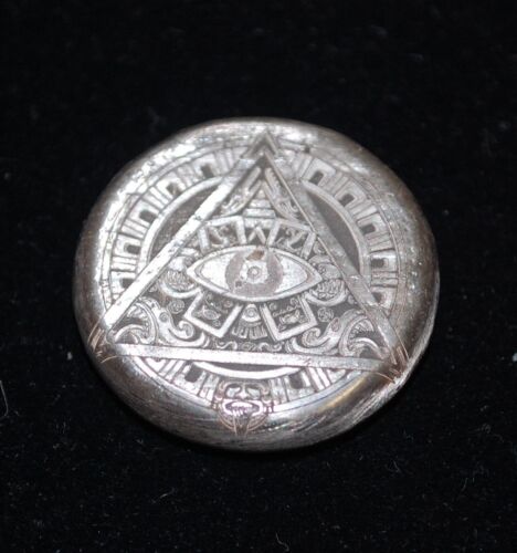 MK BARZ 1 oz Laser Etched All Seeing Eye .999 Silver Round Preowned