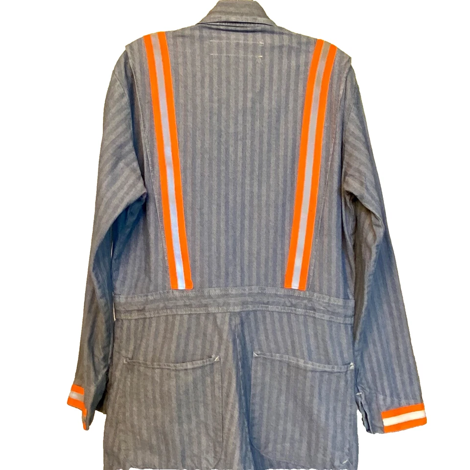 Vintage RED KAP Coverall Men's 40 RG Button Front Blue Herringbone Denim USA - Image 3 of 4