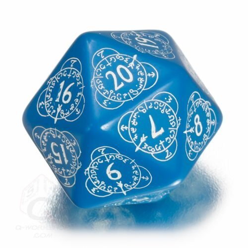 D20 Level Counter Blue & White Die (1)
