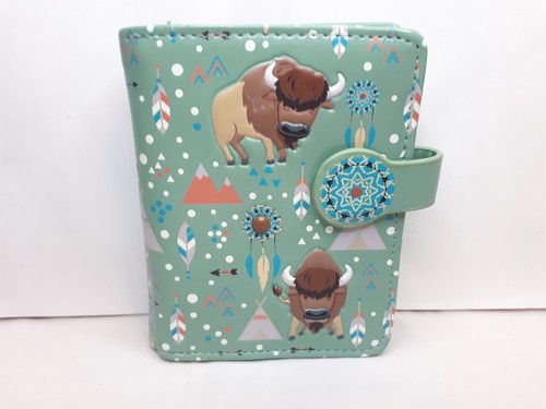 ShagWear Damen Büffel kleine vegane Leder Geldbörse 4,5" grün Wildlife-sehr guter Zustand C - Bild 2 von 12