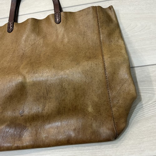 Henry Cuir Barneys NY Shoulder Bag Brown Leather Purse Tote VTG Dogs Stitch 12” - Picture 6 of 12