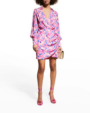 REBECCA VALLANCE Little Havana floral-print mini dress Size 10 NWT 420