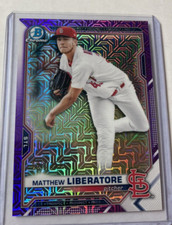 2021 Bowman Chrome #BCP-234- MATTHEW LIBERATORE Purple Mojo Refractor #'d/250