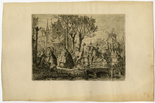 Antique Master Print-GENRE-HISTORY-CARNIVAL-ST. JOB-ANTWERP-Schaeffels-1861 - Picture 1 of 1