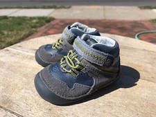 Baby boy Stride rite boots Isaiah 3W Blue/gray/green NEW