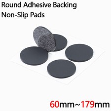 Silicon Rubber Non-Slip Pads Protector Adhesive Backing Pad Black Dia 60mm 179mm