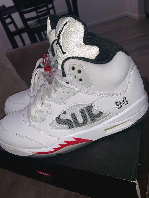 Jordan 5 Retro x Supreme White 2015 for 