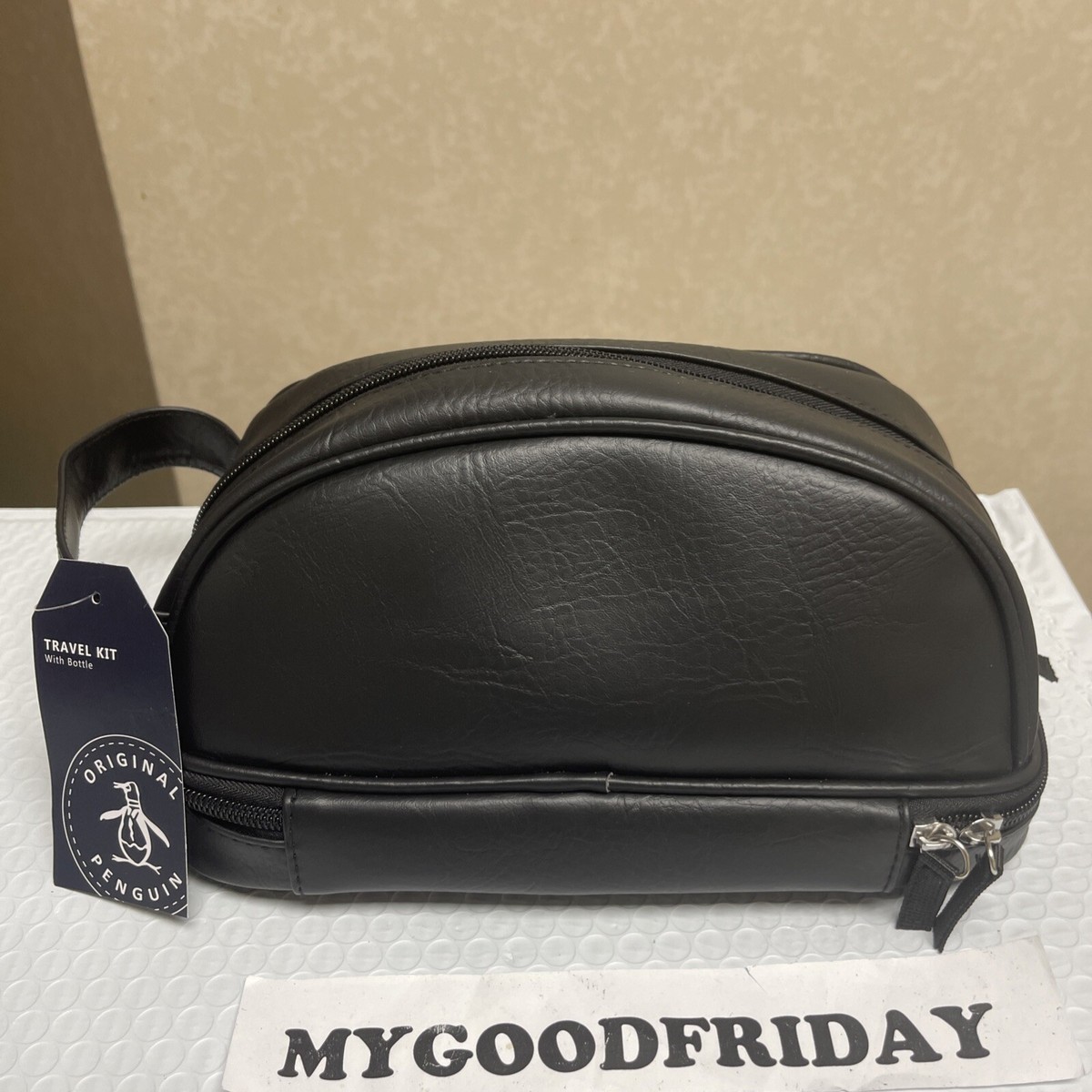 Original Penguin Travel Kit Bag With Bottle Black by Munsingwear