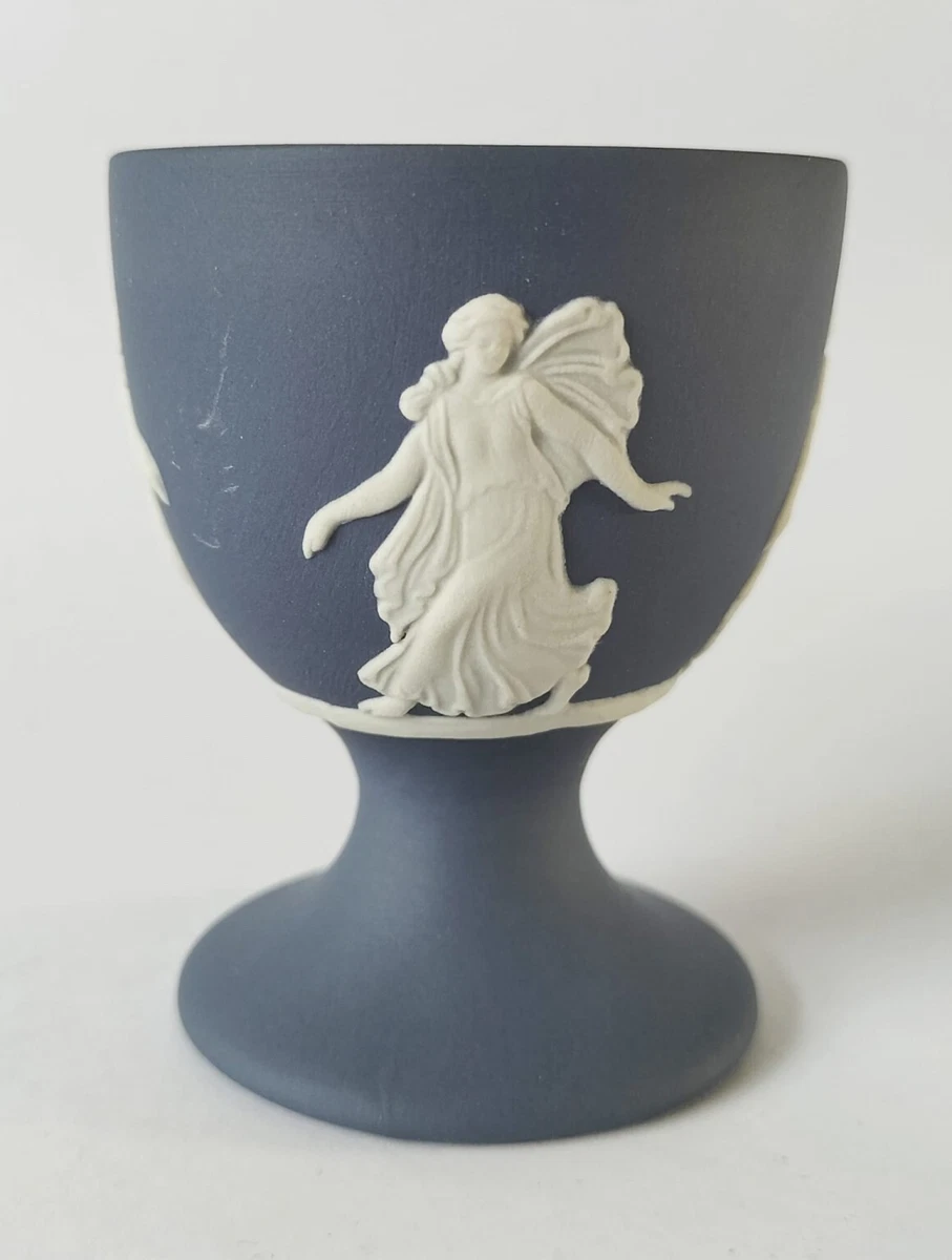 Wedgwood Portland Blue Jasper Egg Cup - Dancing Hours - jasperware