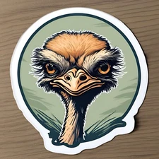 Grumpy Emu Sticker "3x3"