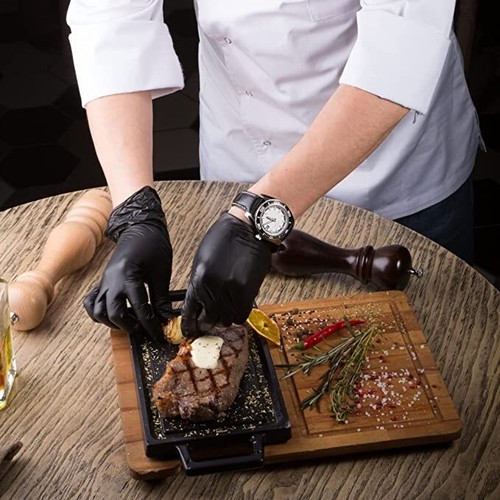 UNIGLOVES BLACK NITRILE DISPOSABLE GLOVES POWDER FREE TATTOO MECHANIC VALETING - Picture 3 of 6