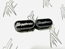 BLACK CONTRAST DIAMOND CUT LOWER FORK PINCH BOLT CAPS 2003 SUZUKI HAYABUSA