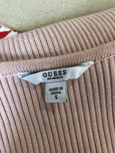 Guess pale pink knit belted jumper dress S UK 8 10 VGC wrap luxurious smart - Picture 8 of 10