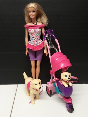 Barbie Mattel Strollin Pups Cani Gatti Cats Dogs Bambola