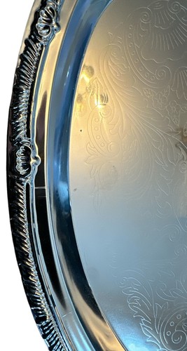 New Oval Silver Metal Serving Ornate Intricate Tray Rocco, Victorian, Wedding - Bild 2 von 5
