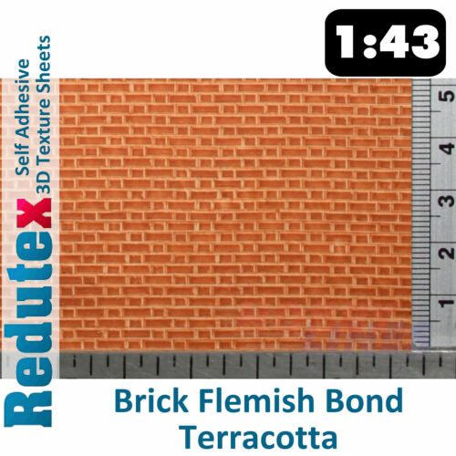 Redutex BRICK FLEMISH BOND O/1:43 Self Adhesive 3D Texture Sheets 043LD312 - Picture 1 of 5