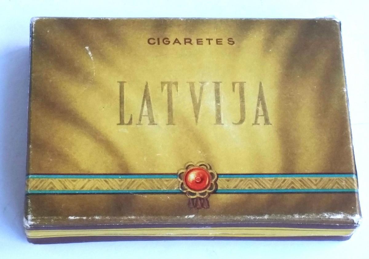 how much are cigarettes in latvia 1958 USSR Soviet Latvian Factory Cigarette Box 