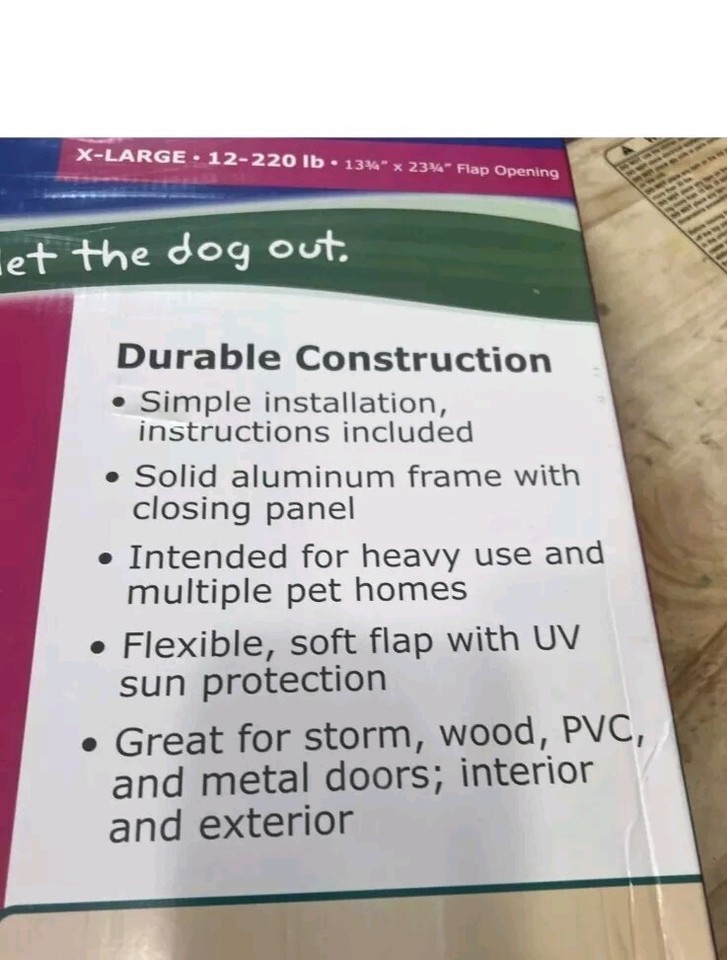 PetSafe Freedom Aluminum Pet Door XLarge XL Size 12 220 LB. (PPA00