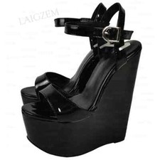 Women Platform Wedges Sandals 17CM Open Toe High Heels Pumps Height Increase Sho