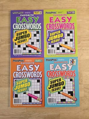 Penny Press Favorite Easy Crosswords Super Jumbo Issue Lot Of 4
