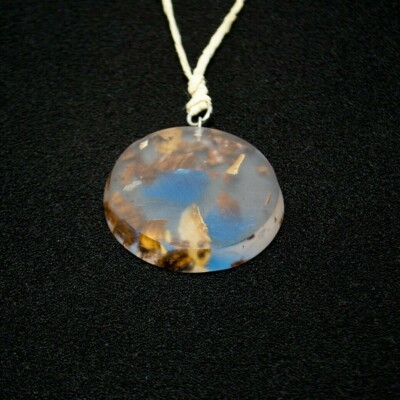 Big Round Blue Crystal Amulet Minimalist Climate Change Art