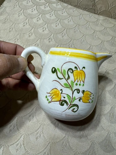 Stangl Pottery Hand Painted Tulip Trenton NJ Pitcher - 4.0 Inches Tall