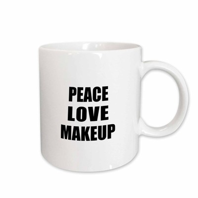 3dRose Peace Love and Makeup. Things that make me happy - make-up artist gift Mu