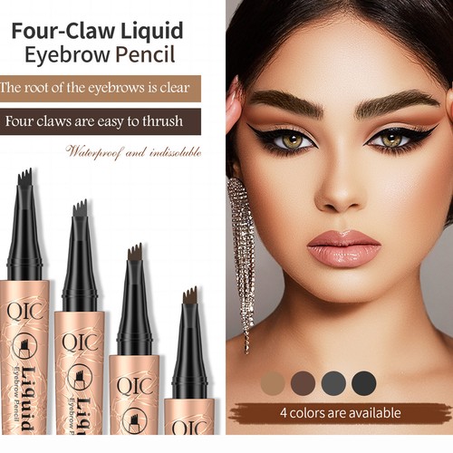1-4PC QIC Eyebrow Pencil Liquid Waterproof Eyebrow Pen 4 Tip With A Slim Pencil☆ - Picture 27 of 33