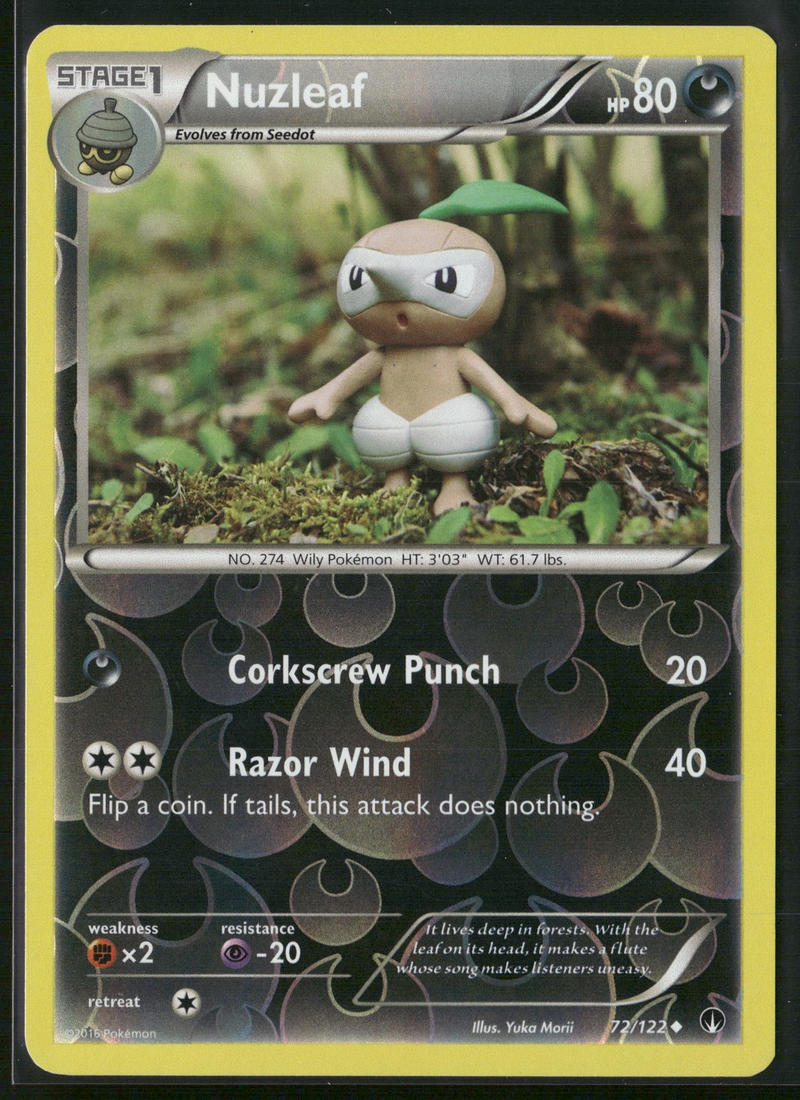 Nuzleaf #72/122 XY BREAKPoint Pokemon Reverse Holo Uncommon Card