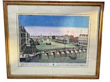 Guckkastenblatt 18. Jh. Amsterdam Amstel Blick zur Schleuse koloriert