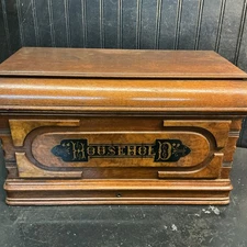 Antique Sewing Machine Wooden Coffin Top Cover  Household  Treadle Vintage