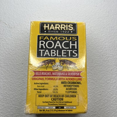 Harris Roach Tablets - 4 oz Original Formula with Added Lure - 96 Count 3 Pack