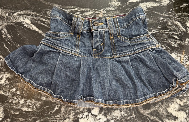 Ruffle Jean Skirt Size 7/8 Girls Love Straus 