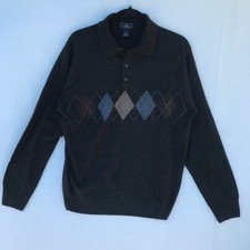 Men's DOCKERS Long Sleeve Sweater, Medium, 100 Acrylic, Collared