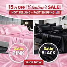 Luxury Satin Silk Sheets Bed Sheets Set 4pcs Silky Soft Microfiber Pillowcases