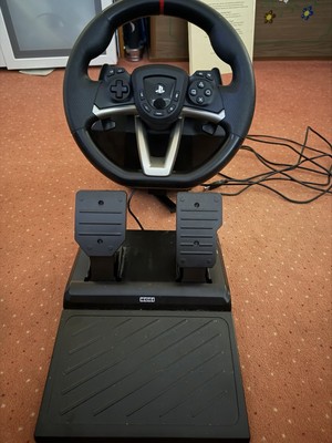 HORI RWA Rennlenkrad mit Pedalen für PlayStation, USB verkabelt, Schwarz
