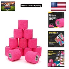 12 Rolls Self Adhesive Bandage Wrap, Elastic Athletic Tape, Self Stick Bandag...