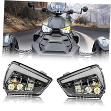 LED Headlights Assembly for Ryker, LED Headlamp Front Lamp Lights w/High Low
