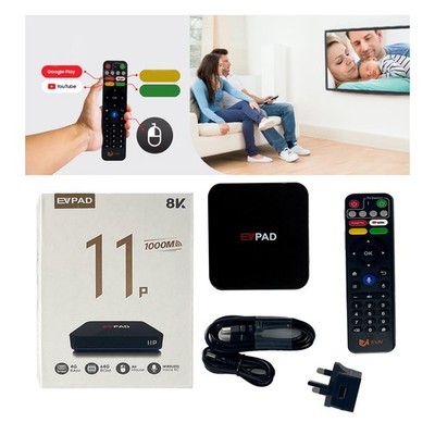 EV PAD 11P Android TV Box 4 GB RAM + 64 GB 8K HD Dual Wi-Fi Gigabit LAN 1000Mbp