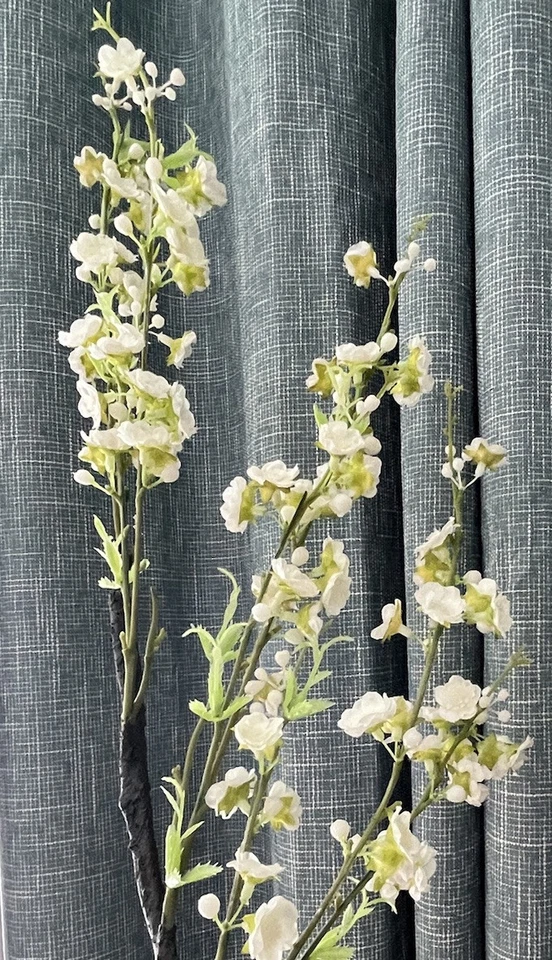 "4 tallos - 38"" seda artificial flor flor rama tallo blanco verde" Foto 3 de 4