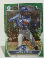 AUSTIN CHARLES - RC 1st Chrome Green Shimmer 63/99 - 23 Bowman #BCP-17 - Royals